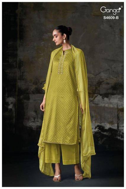 Ganga neliya 4609 Wholesale dress materials in Ahmedabad